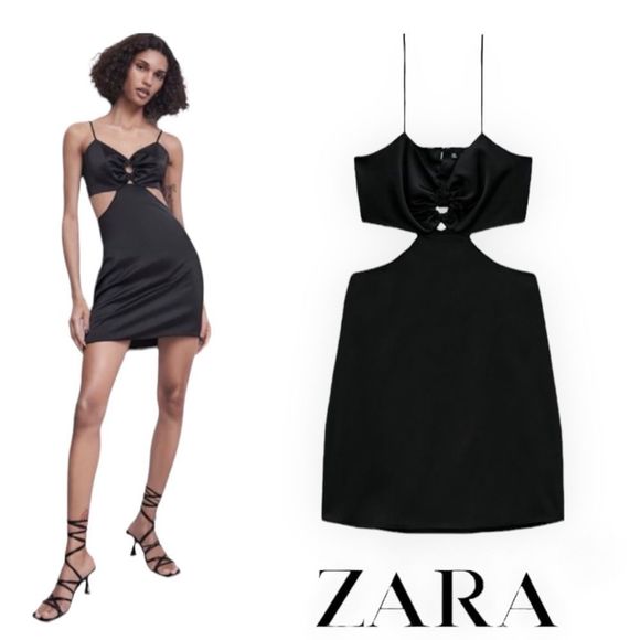Zara Dresses & Skirts - ZARA Women | Black | METAL RING CUT OUT MINI DRESS